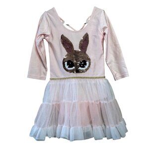 H&M Bunny Flip Sequin Ballet Tutu Leotard Girls 6-8 Pink Tulle Easter Dress